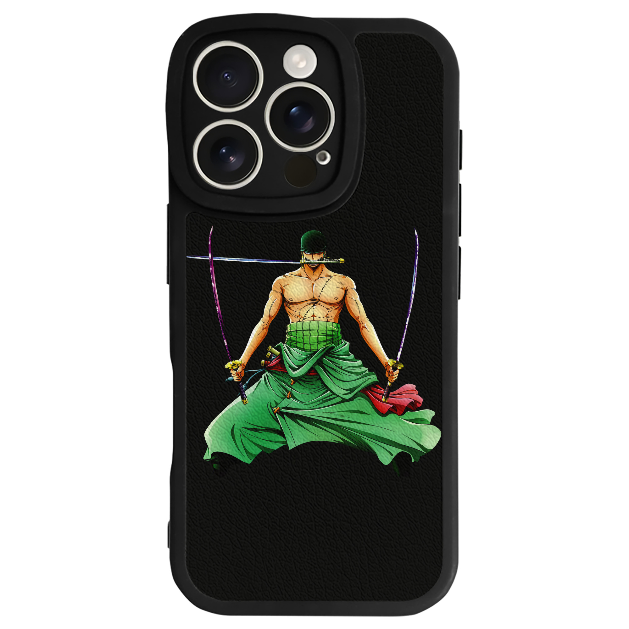 （画像用） ワンピース ロロノア・ゾロ ONE PIECE Roronoa Zoro 【iPhone 16シリーズ対応】シリコンスマホケース（レザー調） 材質：シリコン